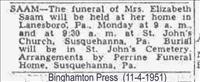 Saam,Elizabeth Funeral Notice